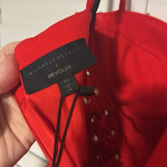 Michael Costello x Revolve Red Anyssa Dress - Picture 3 of 6